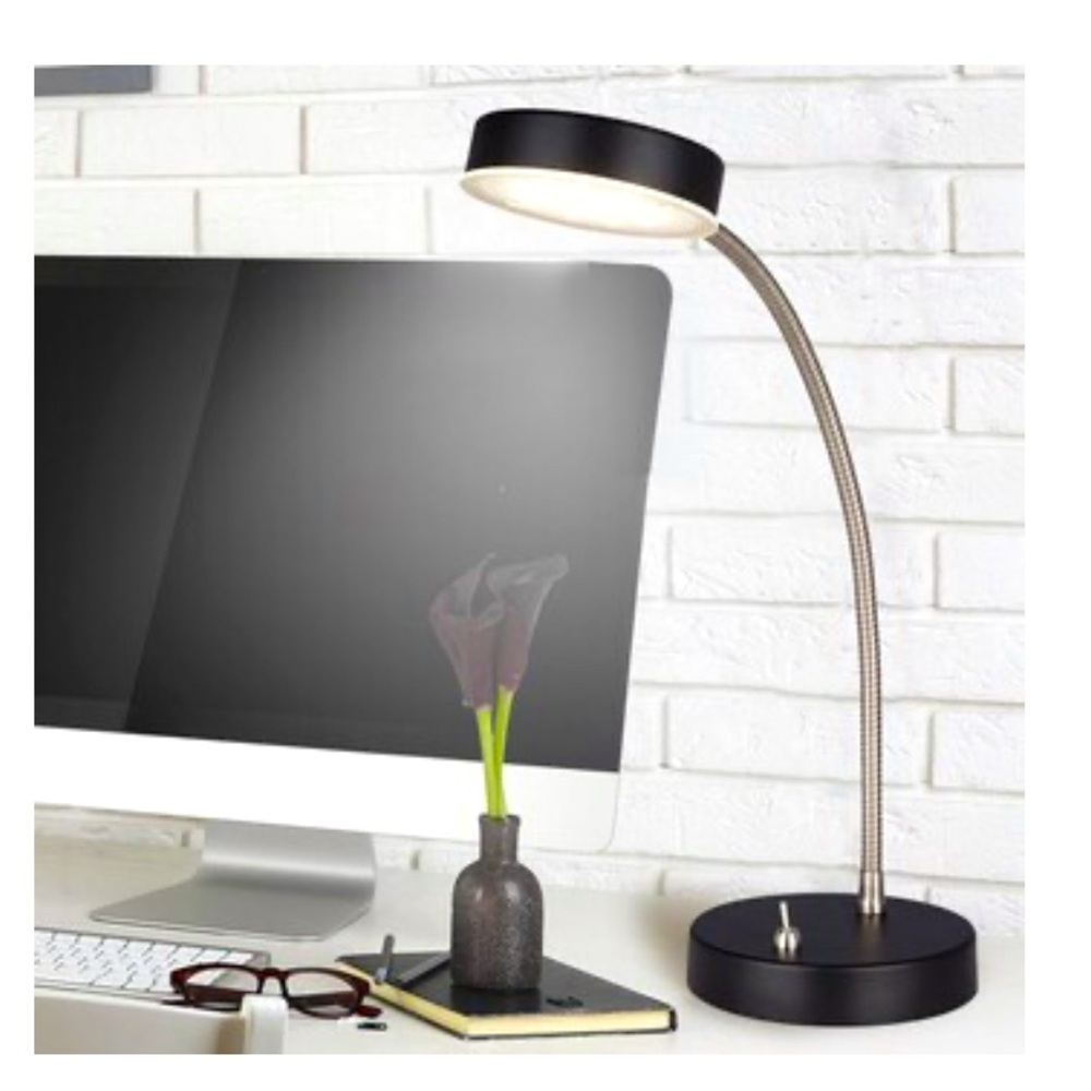Black Silver Adjustable Neck Task Table Lamp Dest Study space, office, work LED